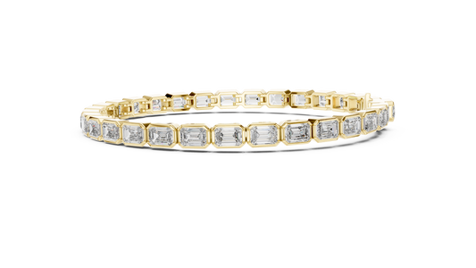 9.30 TCW Bezel Set Emerald Cut Moissanite Tennis Bracelet - view 4