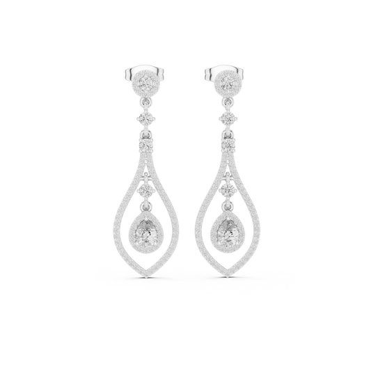 0.36 CT Starbound Teardrop Moissanite Chandelier Drop Earrings - view 3