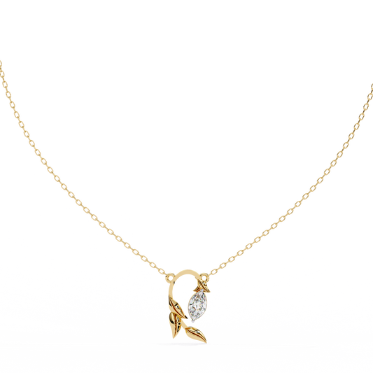 Nature Inspired Marquise Leafy Pendant - view 2