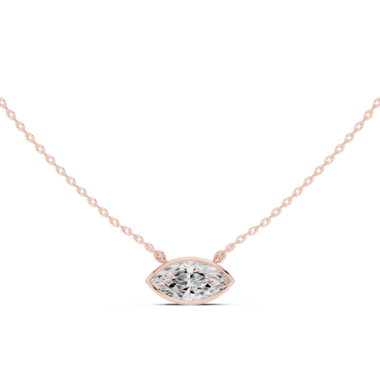 Marquise Cut Solitaire Pendant - view 3