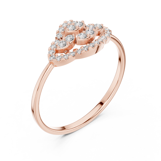 Round Moissanite Pave Accents Cluster Halo Ring - view 3