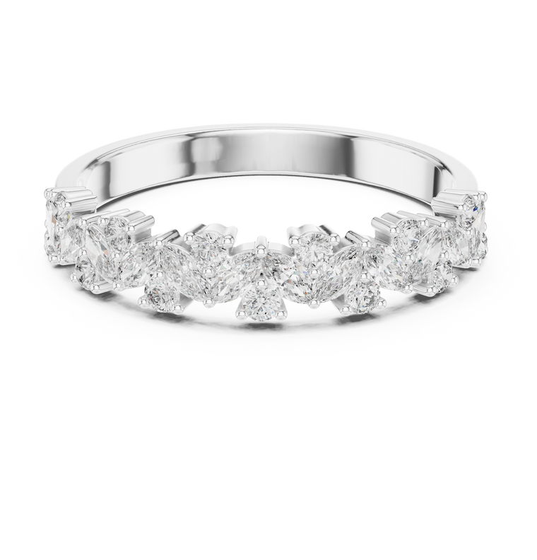 Marquise and Round Moissanite Wedding Band - view 3