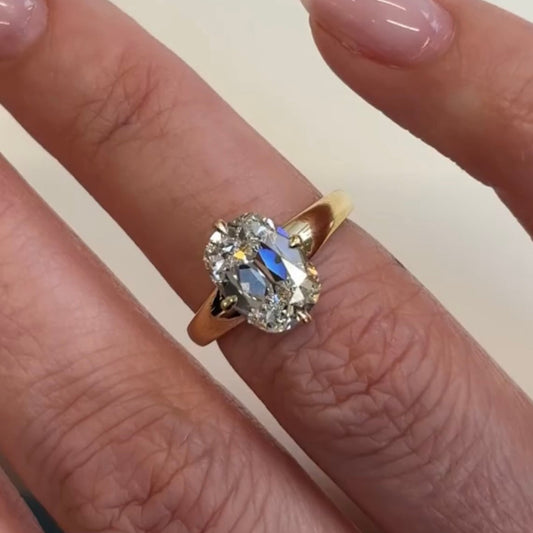 Old Mine Cushion Cut Solitaire Engagement Ring - view 3