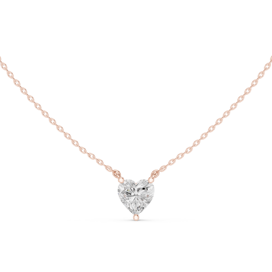 Heart Cut Solitaire Pendant with Center - view 3