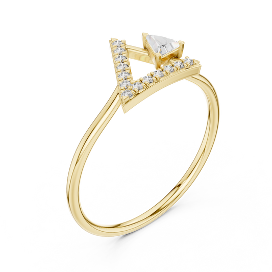 Open Trillion Moissanite Pave Setting Engagement Ring - view 4