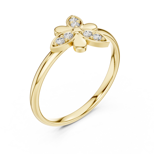 Round Moissanite Cluster Promise Ring - view 2