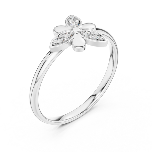 Round Moissanite Cluster Promise Ring - view 4