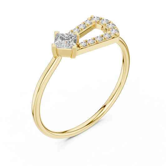 Princess Cut Moissanite Open Frame Engagement Ring - view 4