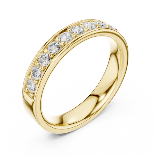 Channel Set Round Lab Diamond Eternity Ring For Women - view 3