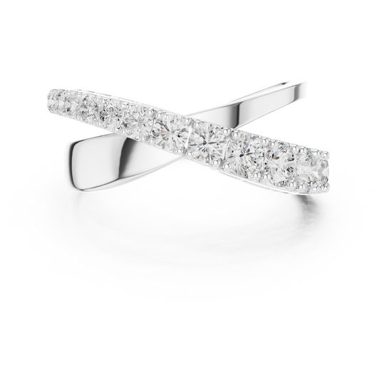Criss Cross Round Lab Diamond Wrap Ring - view 3