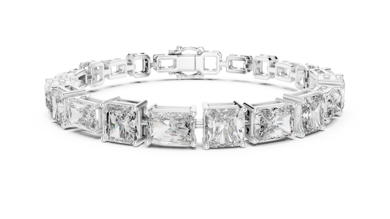 13.44 TCW Radiant and Emerald Cut Moissanite Tennis Bracelet - view 3