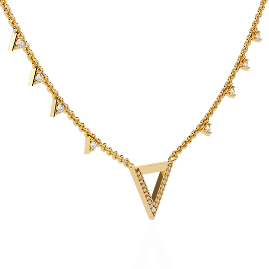 Open Triangle Pave Station Pendant Necklace - view 4