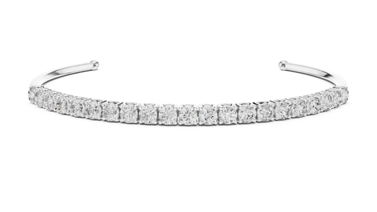 2.31 TCW Open Round Moissanite Cuff Bracelet - view 3