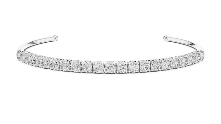 2.31 TCW Open Round Moissanite Cuff Bracelet - view 3