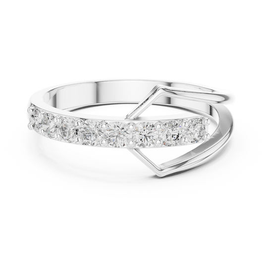 Nature Inspired Round Cut Moissanite Wedding Eternity Ring - view 3
