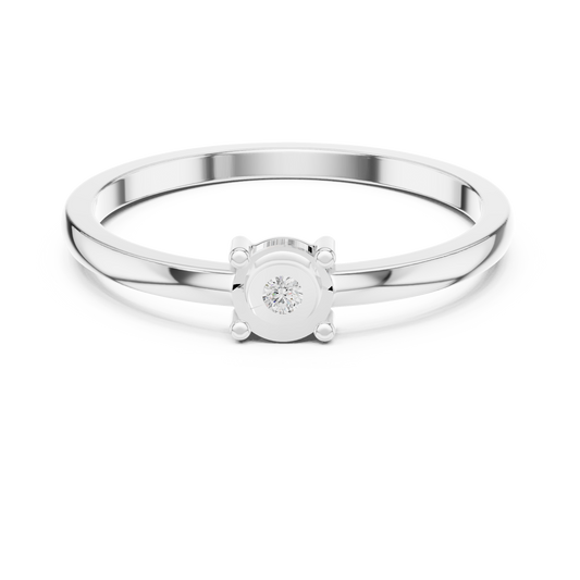 Fancy Round Cut Solitaire Moissanite Ring - view 3