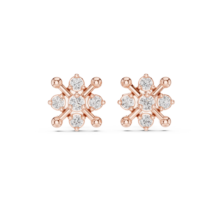 Orbital Nova Round Starburst Cluster Stud Earrings - view 2