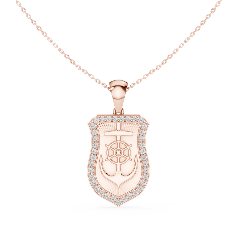 Dainty Geometric Shield Pendant - view 2