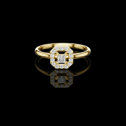 Princess Cut Octagonal Halo Lab Diamond Ring