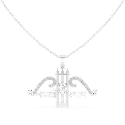 Spiritual Jai Shree Shyam Bow Arrow Om Pendant - view 3