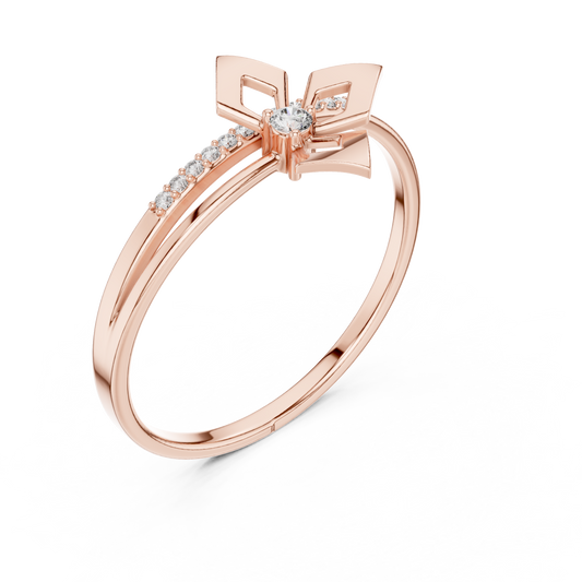 Geometric Moissanite Split Shank Engagement Ring - view 3