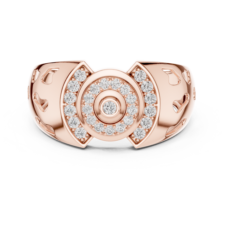 Round Cut Men's Medallion Arch Bracket Band - view 2