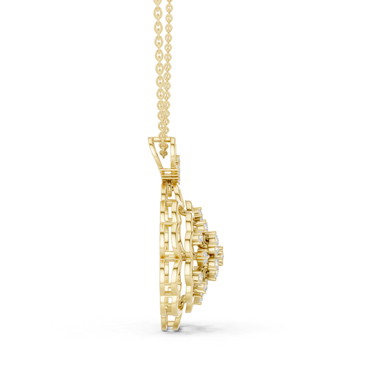 Floral Round Pendant for Women - view 4