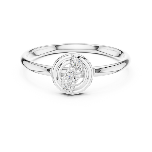 Round Cut Moissanite Cluster Ring With Open Frame Design - view 3