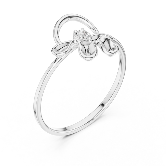 Pear Abstract Floral Moissanite Ring with Sculpted Petals - view 4