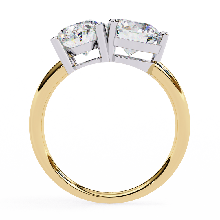 Oval and Round Moissanite Toi et Moi Engagement Ring - view 2