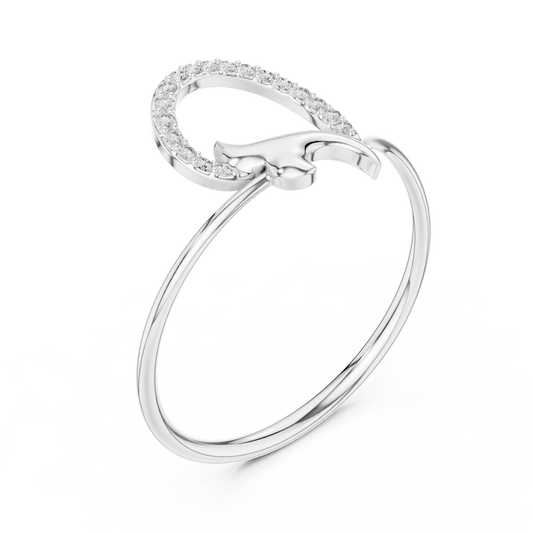 Round Lab Diamond Swirl Ring With Minimal Pave Open Design - view 4