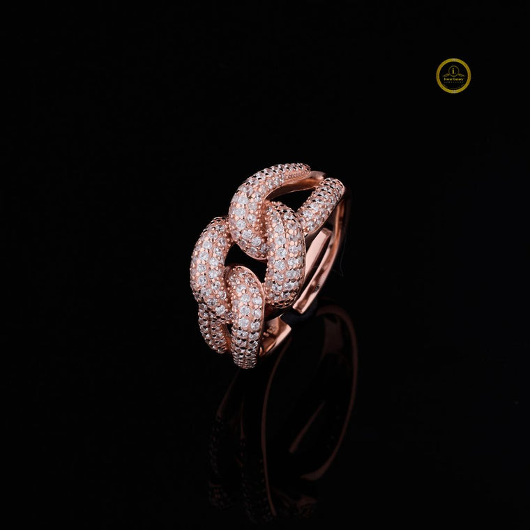 Pave Moissanite Chain Link Statement Ring - view 2