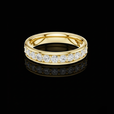 Channel Set Round Lab Diamond Eternity Ring For Women