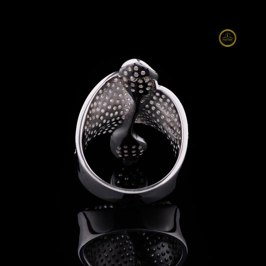 Round Cut Lab Grown Diamond Men's Fluid Wave Full Pave Band - view 3