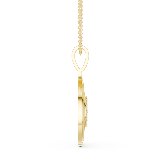 Circular Maze Motif Statement Charm Pendant - view 4