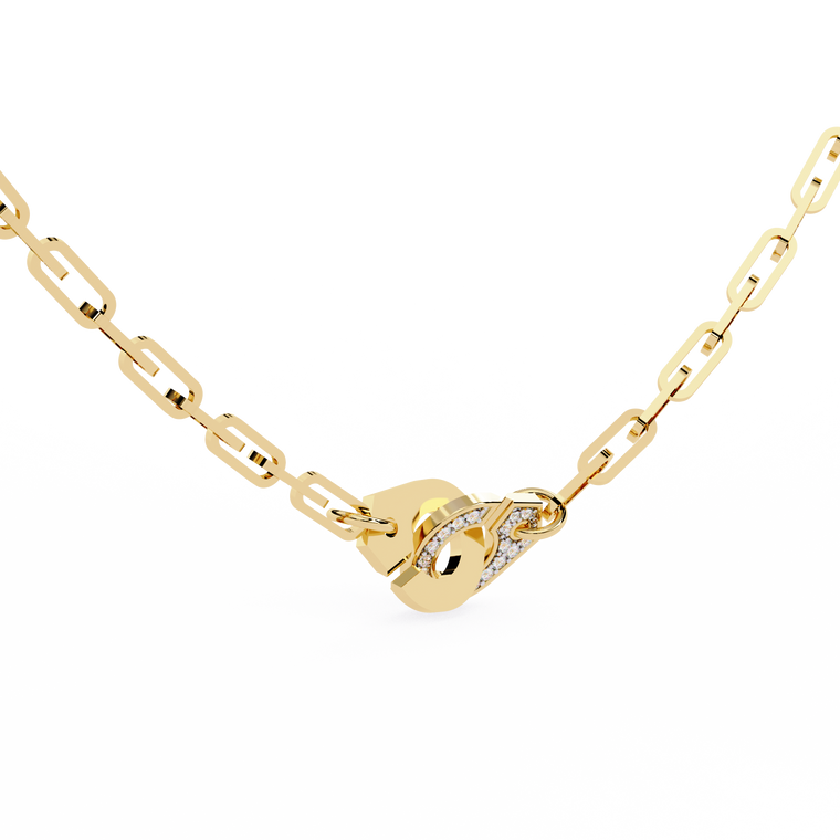 Clip Chain Necklace with Pave Clasp - view 2