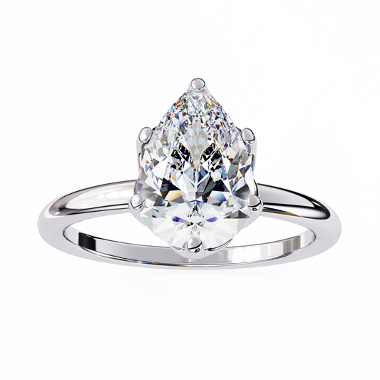 Teardrop Pear Moissanite Solitaire Engagement Ring - view 4