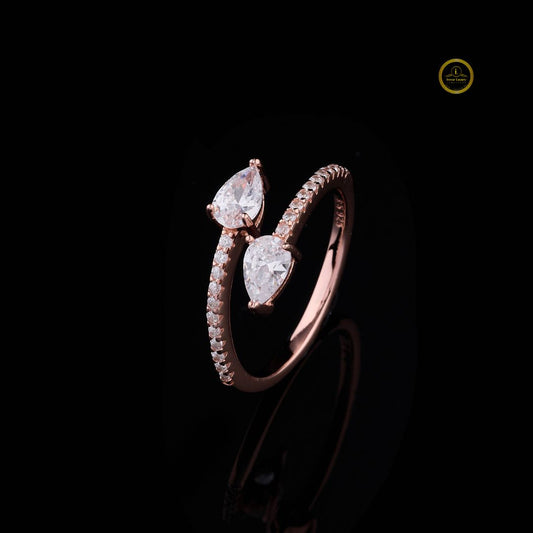 Toi et Moi Cut Lab Diamond Bypass Engagement Ring - view 2