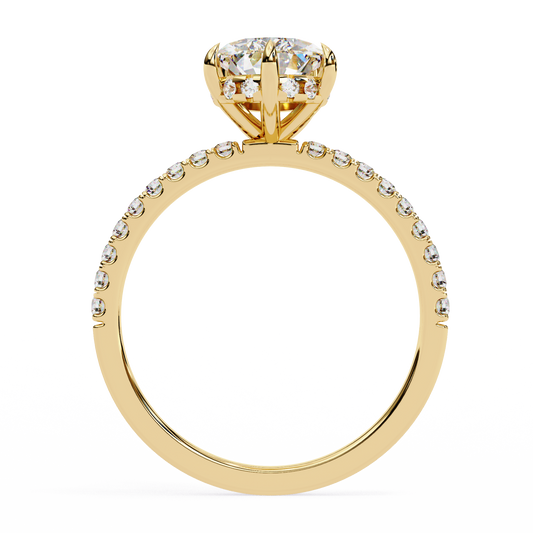 Pear Cut Lab Diamond Ring for Wedding Bridal Jewelry - view 3