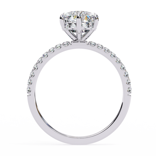 Pear Cut Lab Diamond Ring for Wedding Bridal Jewelry - view 4