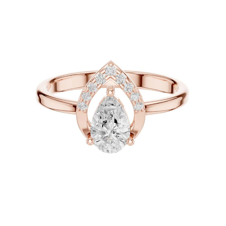 Pear Cut Moissanite Teardrop Style Engagement Ring - view 2