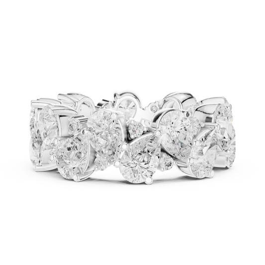 Pear and Round Cut Lab Diamond Anniversary Band Ring - view 3