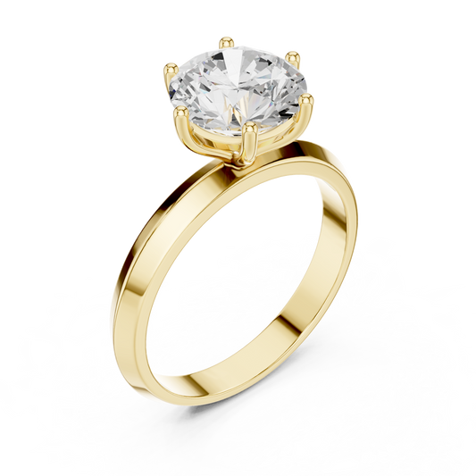 Round Cut Lab Diamond Solitaire Engagement Ring - view 4