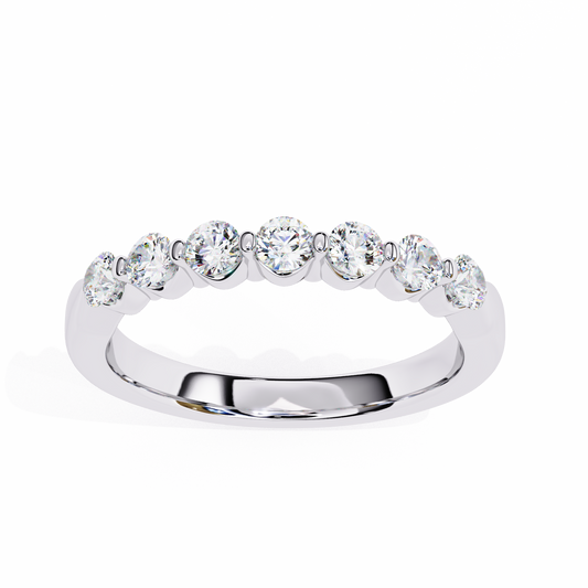 Round Brilliant Cut Lab Half Eternity Promise Band - view 4