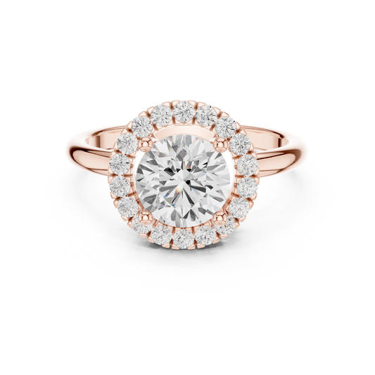 Round Cut Halo Moissanite Filigree Engagement Ring - view 2