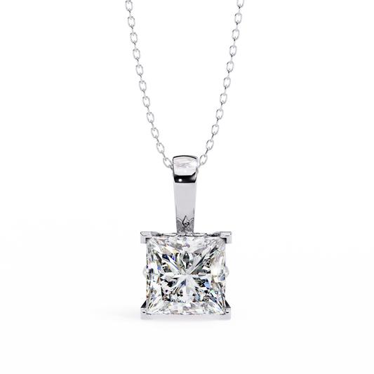 Princess Solitaire Four Prong Pendant - view 4
