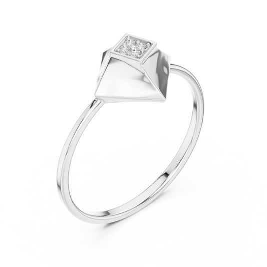 Geometric Round Cut Moissanite Engagement Ring - view 4