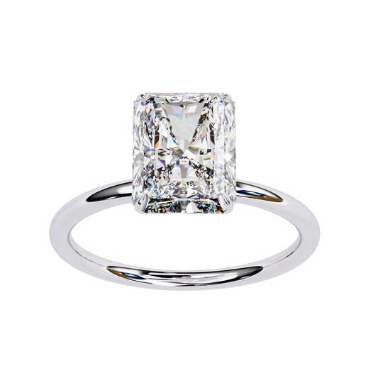Radiant Cut Moissanite With Four Prong Solitaire Promise Ring - view 4