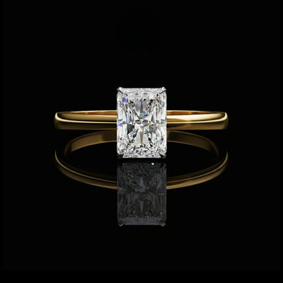 Radiant Cut Lab Diamond Engagement Solitaire Ring