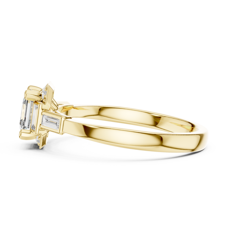 Art Deco Bezel Set Asscher Cut Moissanite Anniversary Ring - view 2